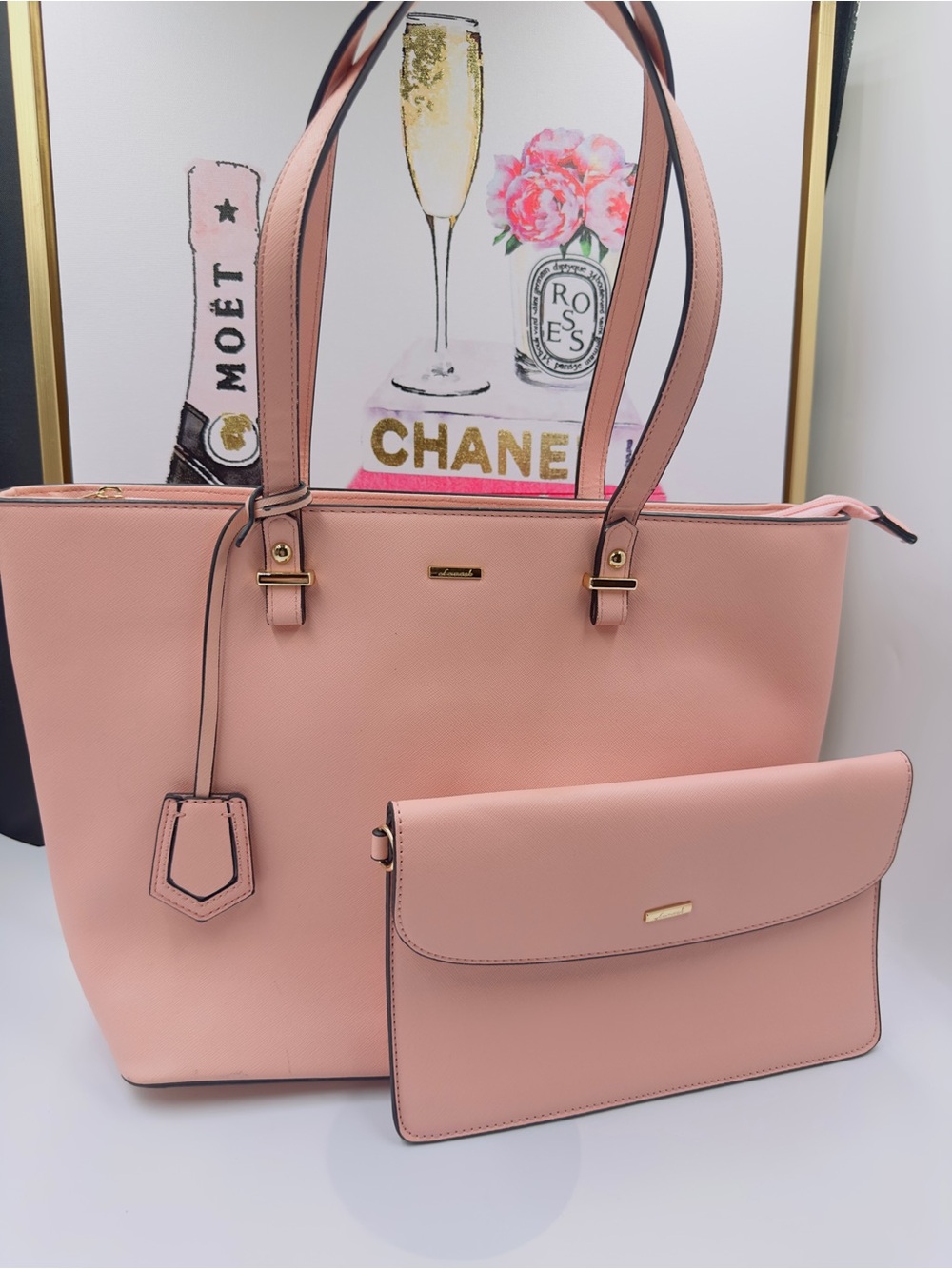 New Condition 2 pc Tote with Clutch -